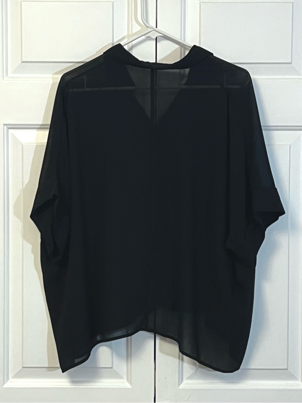 Sheer, Flowy Black Button-down Top - Picture 2 of 2